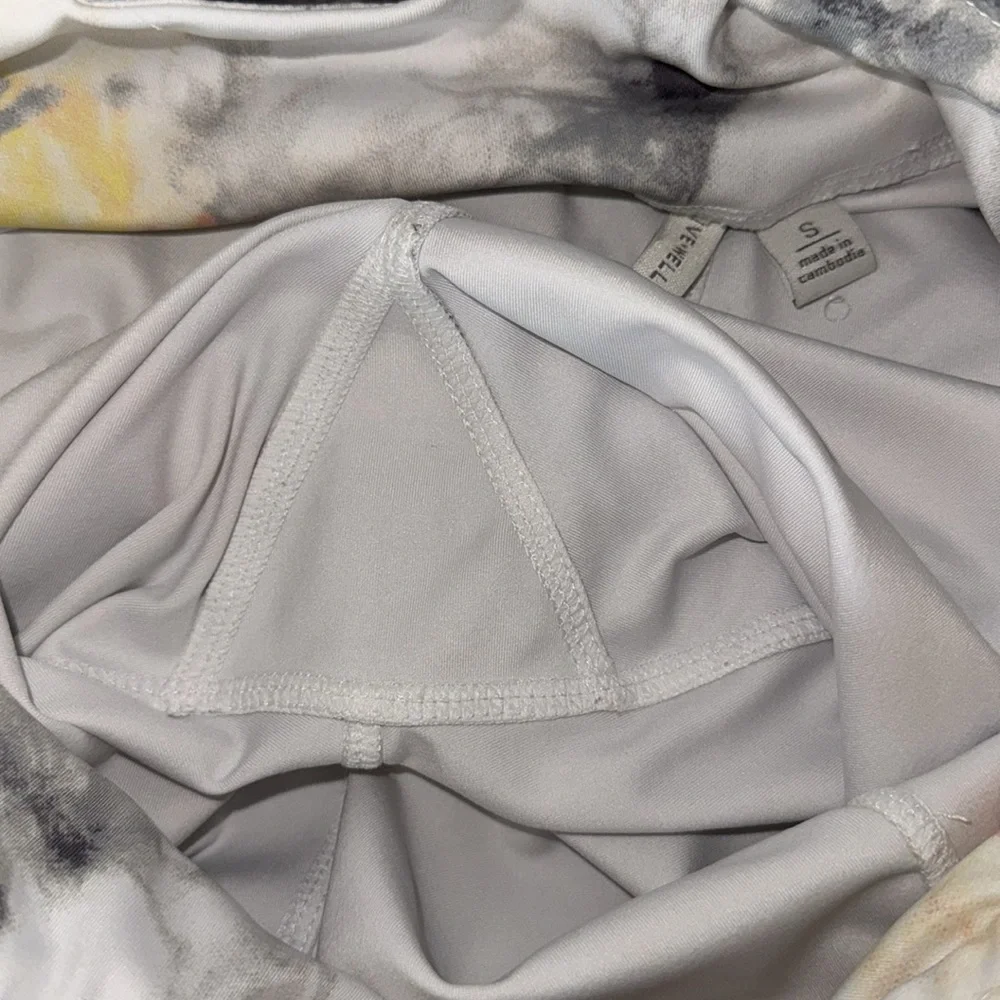 Cato Cropped Tie Dye Leggings w Side Pockets Orange Yellow Gray Women’s S Small